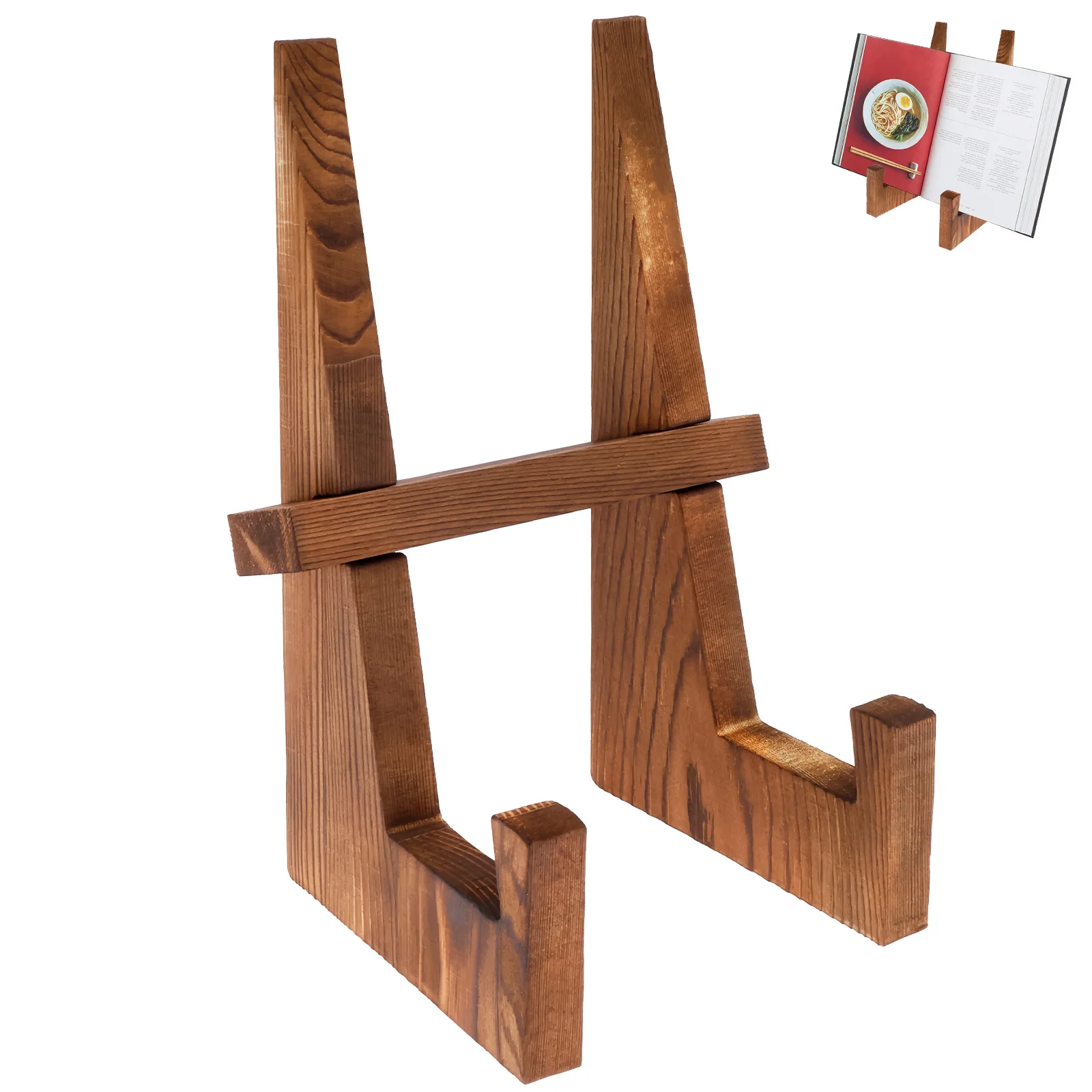 Engraved Wood Frame - 나무 접시 스탠드 데스크탑 레시피 북