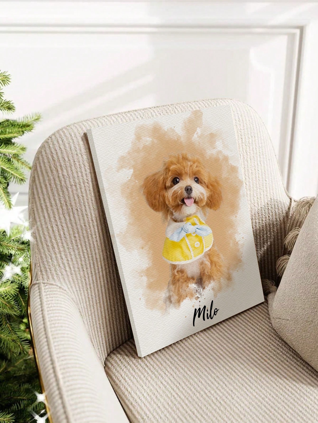 맞춤형 수채화 반려동물 초상화 액자, 그녀/그를 위한  - Pet Portrait Custom 리뷰 및 가격